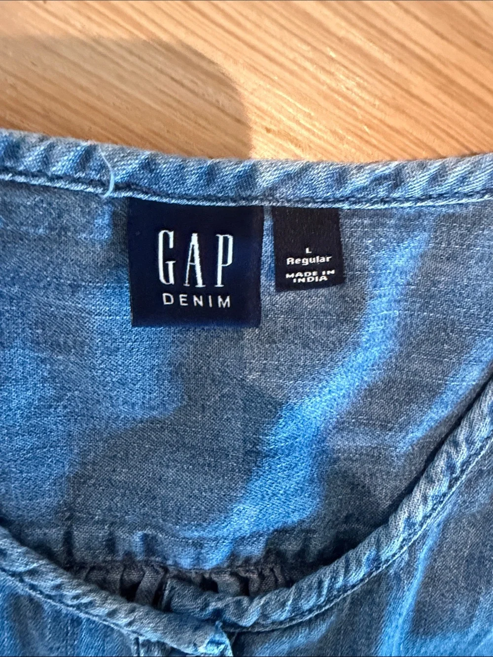 GAP Blue Denim Short-Sleeve Jumpsuit
